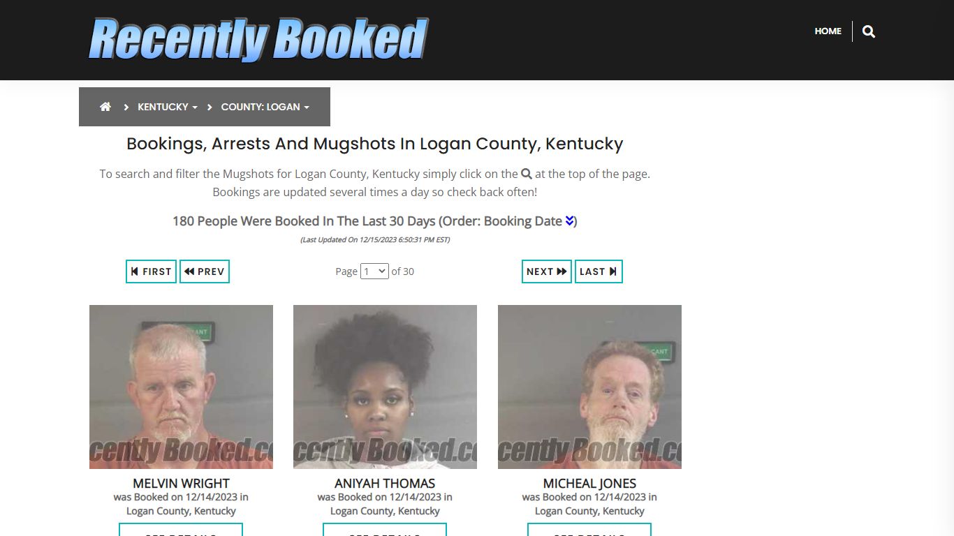 Recent bookings, Arrests, Mugshots in Logan County, Kentucky